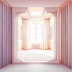 Empty room interior 3d. AI generative