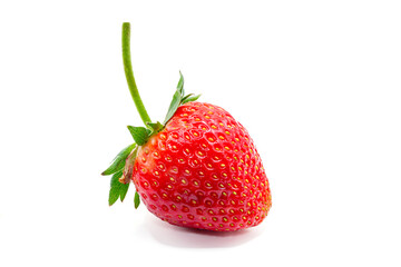 fresh red strawberry on white background