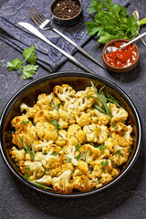 baked cauliflower florets with parmesan and herbs