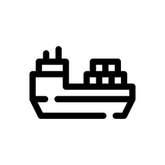 Naklejka premium cargo boat line icon