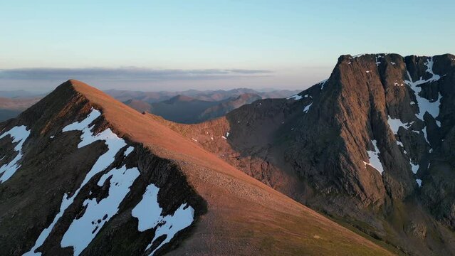 Ben Nevis and Carn Mor Dearg, Highlands, Scotland, aerial