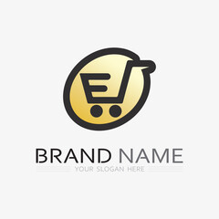 basket and cart icon and logo vector design shopping illustration