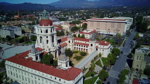 Aerial view of the Pasadena City Hall