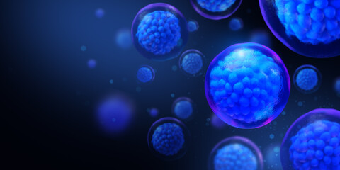 Embryonic stem cells background,  Biology science concept, 3D rendering.