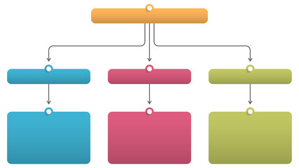 Flow chart with 3 levels, infographic template