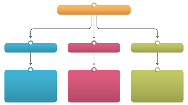 Flow chart with 3 levels, infographic template