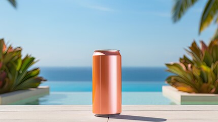 a high quality professional product photo of a blank 12 ounce aluminum can without a label