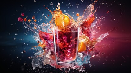 A vibrant advertisement for a refreshing new soft drink
