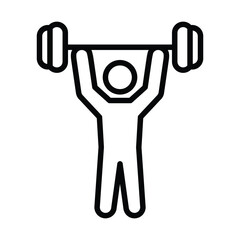Weightlifting overhead press vector icon