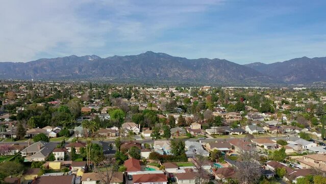 Aerial view of the Los Angeles area cityscape