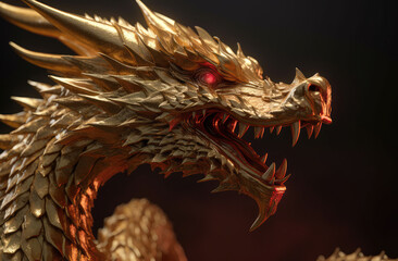 chinese dragon wallpaper art & design, in the style of aggressive digital illustration, generative AI
