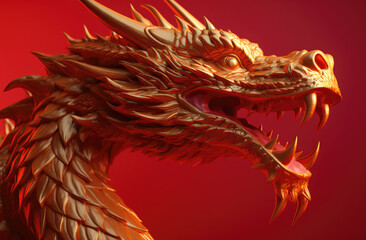 chinese dragon wallpaper art & design, in the style of aggressive digital illustration, generative AI