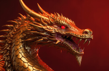 chinese dragon wallpaper art & design, in the style of aggressive digital illustration, generative AI