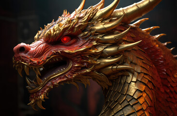 chinese dragon wallpaper art & design, in the style of aggressive digital illustration, generative AI