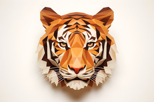 Low Poly Illustration of a tiger - Geometric Art