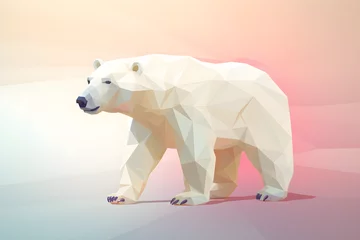 Foto op Canvas Low Poly Illustration of a polar bear - Geometric Art © sam