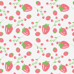 Strawberry seamless pattern. Vector illustration.