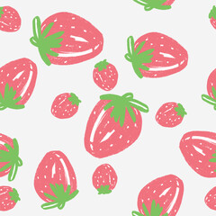 Strawberry seamless pattern. Vector illustration.