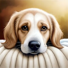 Cute Dog Illustration. Square Dimensi. Artificial Intelligence
