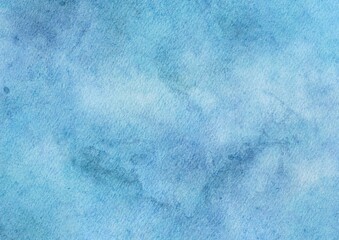 Abstract art blue watercolor stains background on watercolor paper textured for design templates invitation card