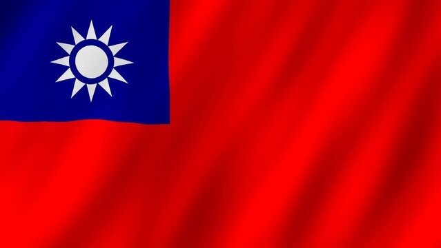 Flag of the Taiwan waving animation. looping National Taiwan flag animation background 4k