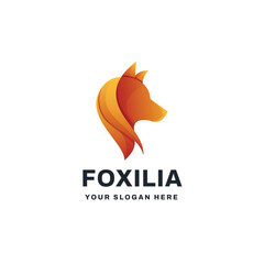 Fox Logo Gradient Vector Icon Illustration