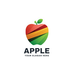 Apple Logo Gradient Vector Icon Illustration