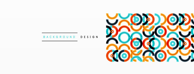 Fototapeta premium Colorful circle abstract background with vibrant and eye-catching design that incorporates a variety of different shades and hues creating a swirling, dynamic effect