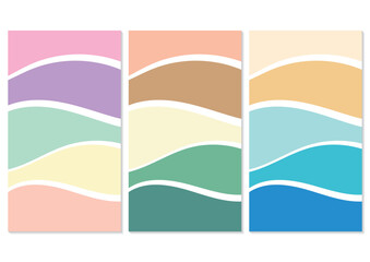 set of colorful wave cover template