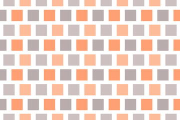 Orange and violet square spiral pixel seamless pattern. Squarish mosaic pixels background. Vector illustration.