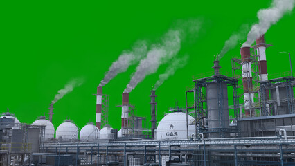flammable gas electrical power plant, storage tanks, isolated, fictitious design - object 3D rendering