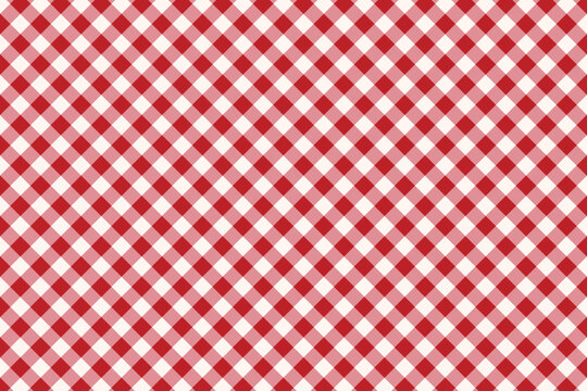 Red and white plaid tartan gingham pattern background vector art