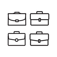 Briefcase icon set. isolated vector office and business symbol. simple style infographic design element.