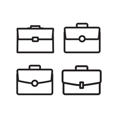 Briefcase icon flat. Bag for work icon, portfolio symbol. Flat vector sign isolated on white background. Simple vector illustration for graphic and web design.