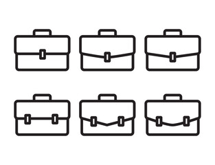 Icon set of isolated briefcase on a theme business, Flat vector sign isolated on white background. 
