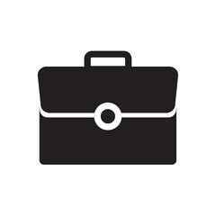 Black suitcase icon, vector illustration. Flat design style. Flat icon isolated on the white background
