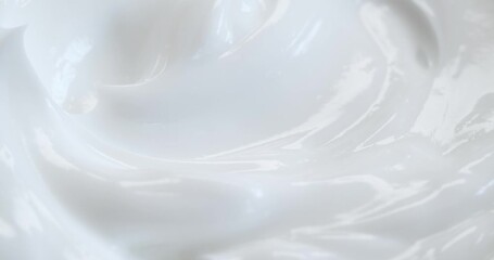 Macro white smooth eye, skin cream texture, closeup beauty facial cosmetics mask - Powered by Adobe