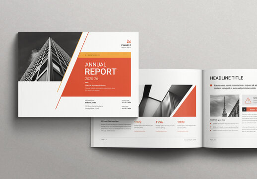 Annual Report Template Brochure Layout Landscape