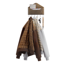 leather jacket hanger,Clothes on the hanger isolate from  white background 