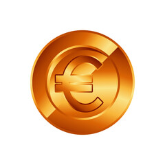 Obraz premium gold euro coin currency on transparent background