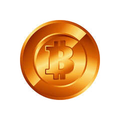  golden coin with word bitcoin