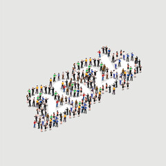 People gathering around 2024 sign isometric 3d vector illustration concept for banner, website, illustration, landing page, flyer, etc