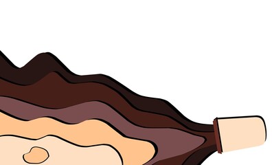 abstract spilled coffee background paper cut liquid copy space