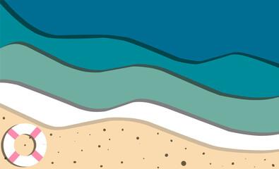 abstract beach sea background paper cut liquid copy space