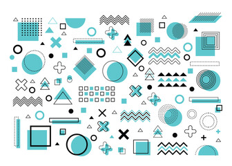 Geometric design elements vector set	
