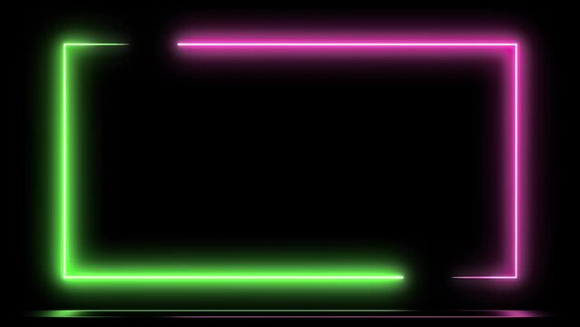 4K neon frame looped animation ( text space )