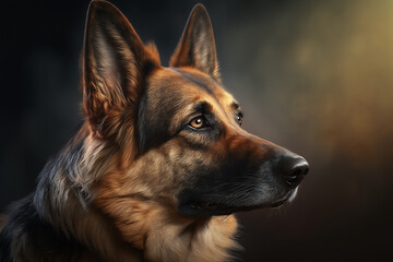 Portrait of the german shepherd dog,  Created using generative AI tools.
