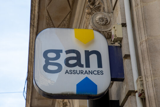 Gan Assurances Sign Brand And Text Logo On Entrance Facade Wall Building Insurance Office