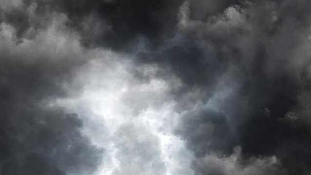 view of Lightning Bolt Strikes An Storm dark  Clouds