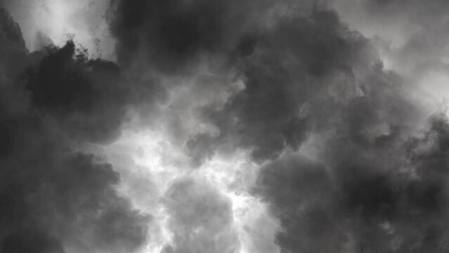 view of Lightning In Storm Clouds, Loop 4k